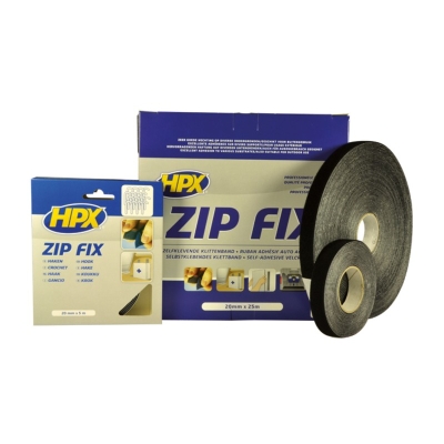Cinta autoadhesiva de gancho Zip Fix HPX negro - motoscamaralweb.com