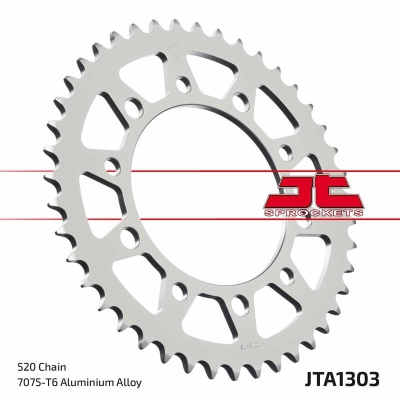 Corona JT Aluminio negro JT 1303 con 42 dientes - motoscamaralweb.com