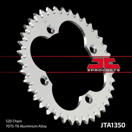 Corona JT Aluminio negro JT 1350 con 39 dientes - motoscamaralweb.com