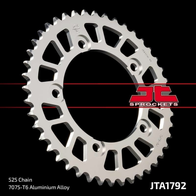 Corona JT Aluminio negro JT 1792 con 43 dientes - motoscamaralweb.com