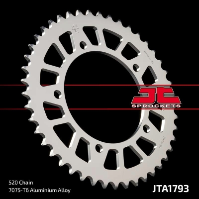 Corona JT Aluminio negro JT 1793 con 42 dientes - motoscamaralweb.com