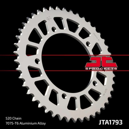 Corona JT Aluminio negro JT 1793 con 42 dientes - motoscamaralweb.com