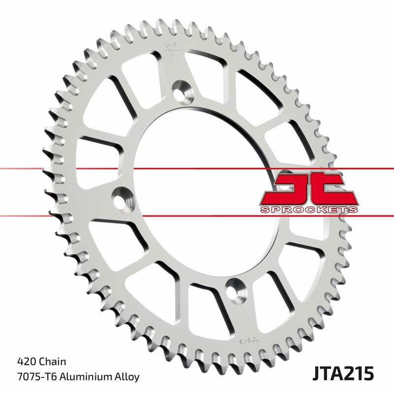 Corona JT Aluminio rojo JT 215 con 48 dientes - motoscamaralweb.com Corona JT Aluminio rojo JT 215 con 48 dientes - motoscamaralweb.com