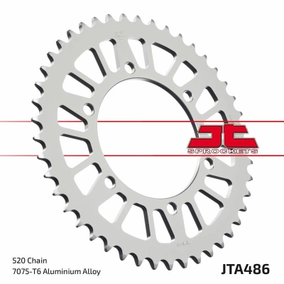 Corona JT Aluminio negro JT 486 con 42 dientes - motoscamaralweb.com