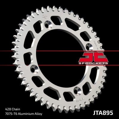 Corona JT Aluminio negro JT 895 con 47 dientes - motoscamaralweb.com