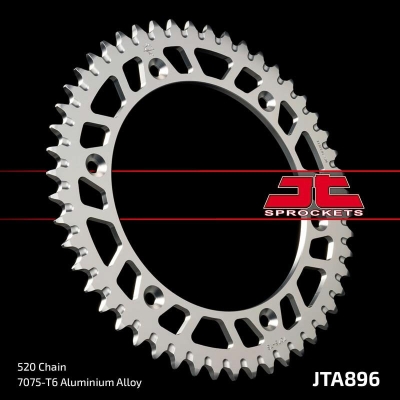 Corona JT Aluminio negro JT 896 con 50 dientes - motoscamaralweb.com