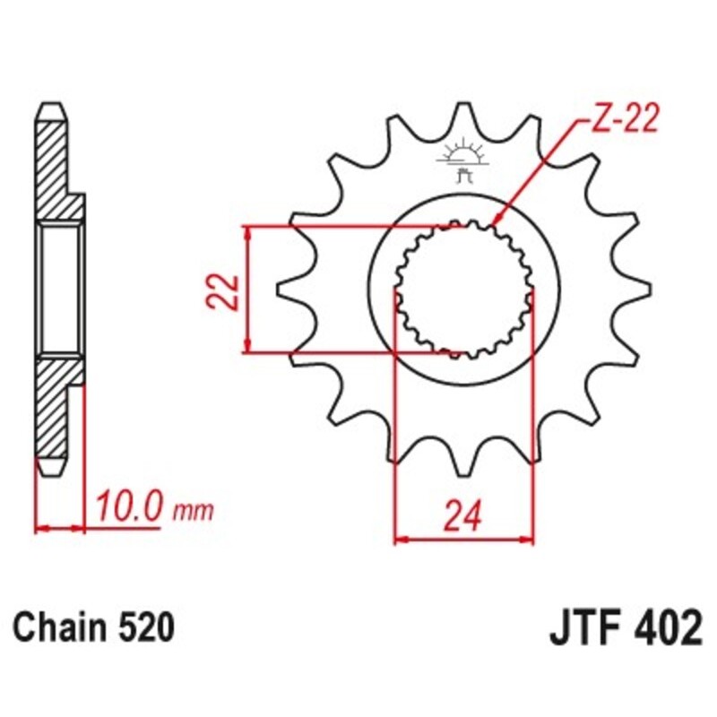 Piñón con goma anti-ruido JT SPROCKETS acero 402 - 520 - motoscamaralweb.com Piñón con goma anti-ruido JT SPROCKETS acero 402 - 520 - motoscamaralweb.com