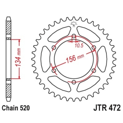 Corona JT 472 de acero con 48 dientes - motoscamaralweb.com