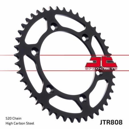 Corona JT 808 de acero con 47 dientes paso 520 autolimpiable - motoscamaralweb.com