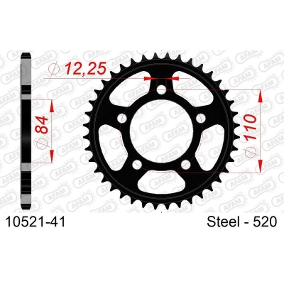 Corona AFAM acero estándar 10521 - Paso 520 - motoscamaralweb.com