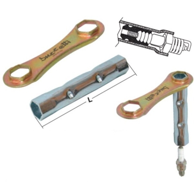 Llave de bujía con extractor de pipa de silicona y mango hexágono L: 140 hexágono 16x18 BUZZETTI - motoscamaralweb.com