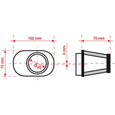 Filtro de aire BMC Tapered Offset-Right Ø55mm - FBPF55-70R - motoscamaralweb.com