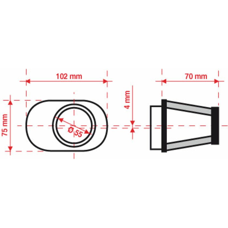 Filtro de aire BMC Tapered Offset-Right Ø55mm - FBPF55-70R - motoscamaralweb.com Filtro de aire BMC Tapered Offset-Right Ø55mm - FBPF55-70R - motoscamaralweb.com