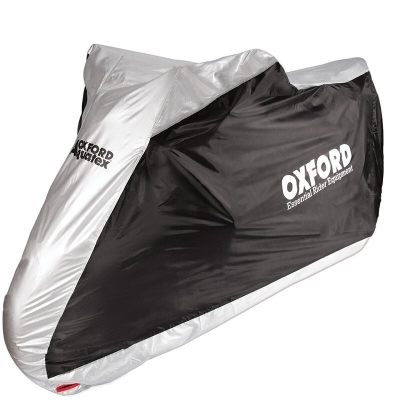 Funda cubremoto para exterior OXFORD Aquatex - Moto / Scooter - Negro / Plata - L - motoscamaralweb.com