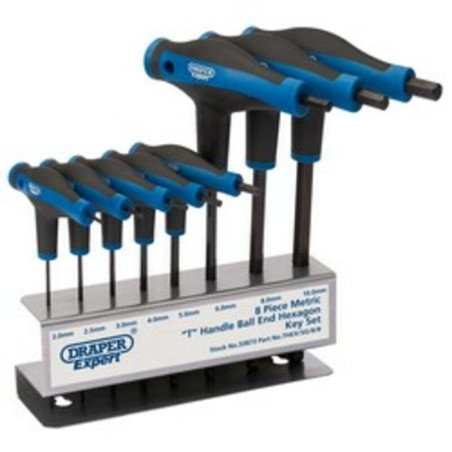 Juego de 8 llaves allen en T/L DRAPER - motoscamaralweb.com