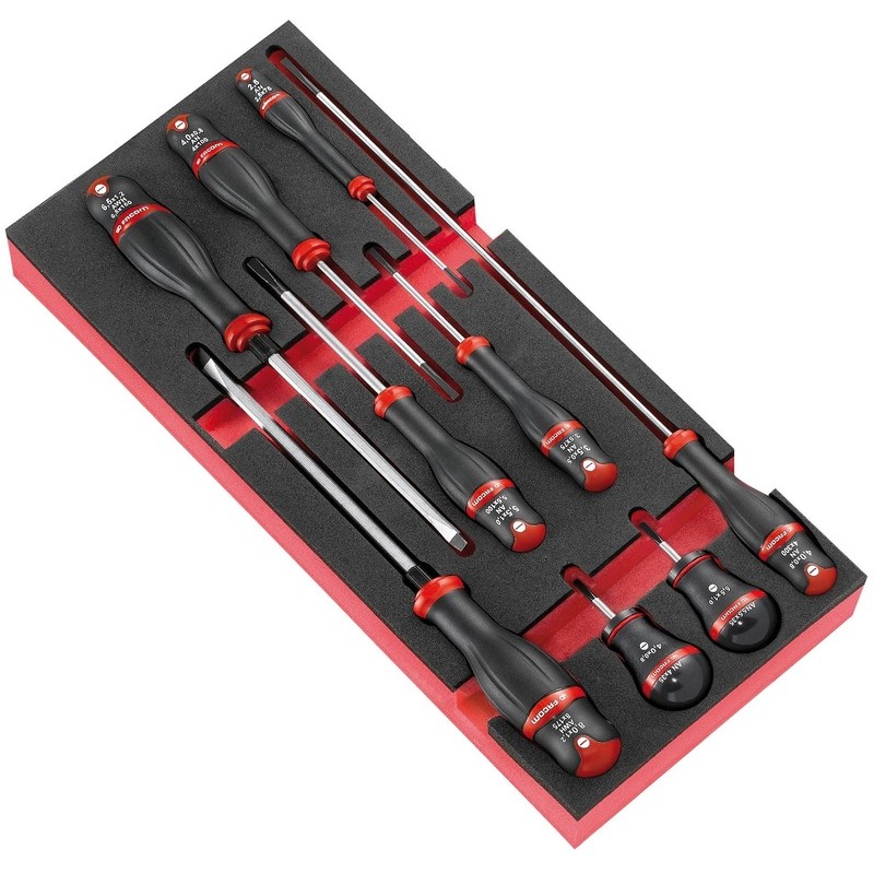 Módulo de 9 destornilladores de punta plana FACOM Protwist® - motoscamaralweb.com Módulo de 9 destornilladores de punta plana FACOM Protwist® - motoscamaralweb.com