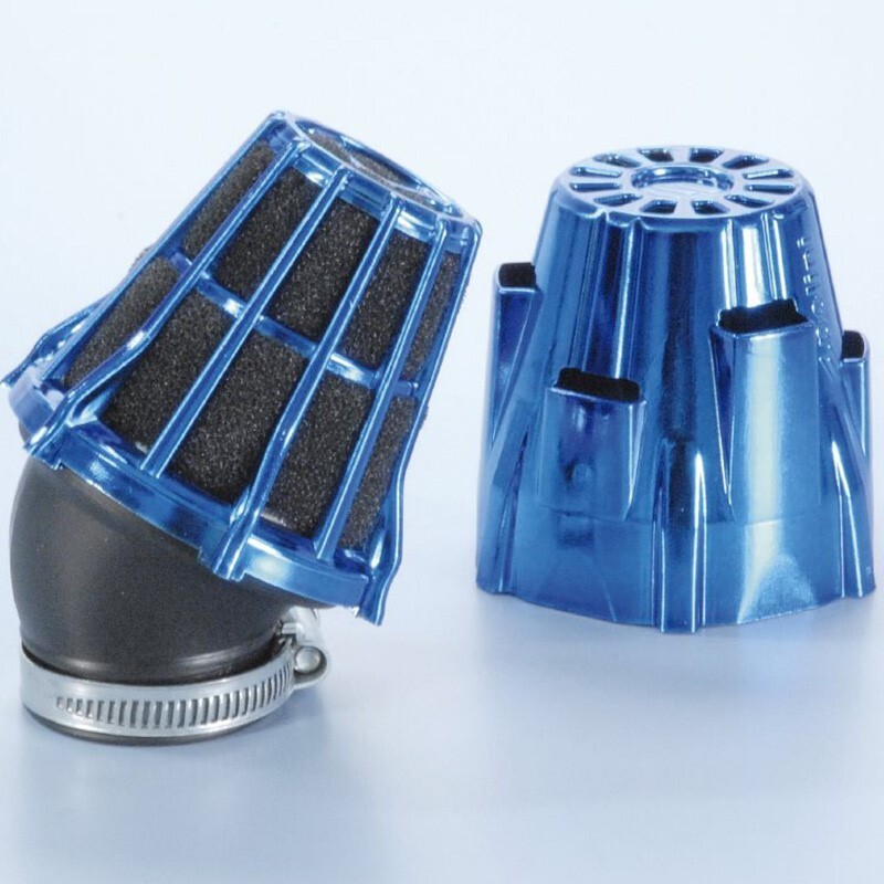 Filtro de potencia (air box) Polini. cromado. azul. Ø42. curva 30 (203.0115) - motoscamaralweb.com Filtro de potencia (air box) Polini. cromado. azul. Ø42. curva 30 (203.0115) - motoscamaralweb.com