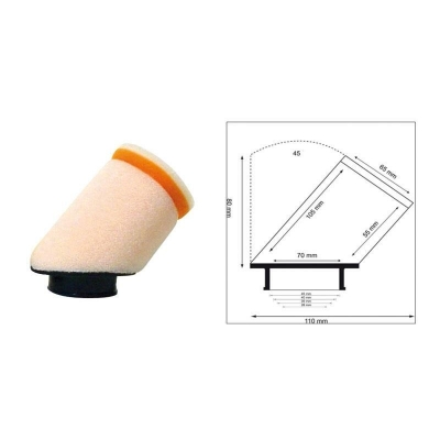 Filtro de aire TWIN AIR cilíndrico 45° manguito Ø28mm - 158977 - motoscamaralweb.com
