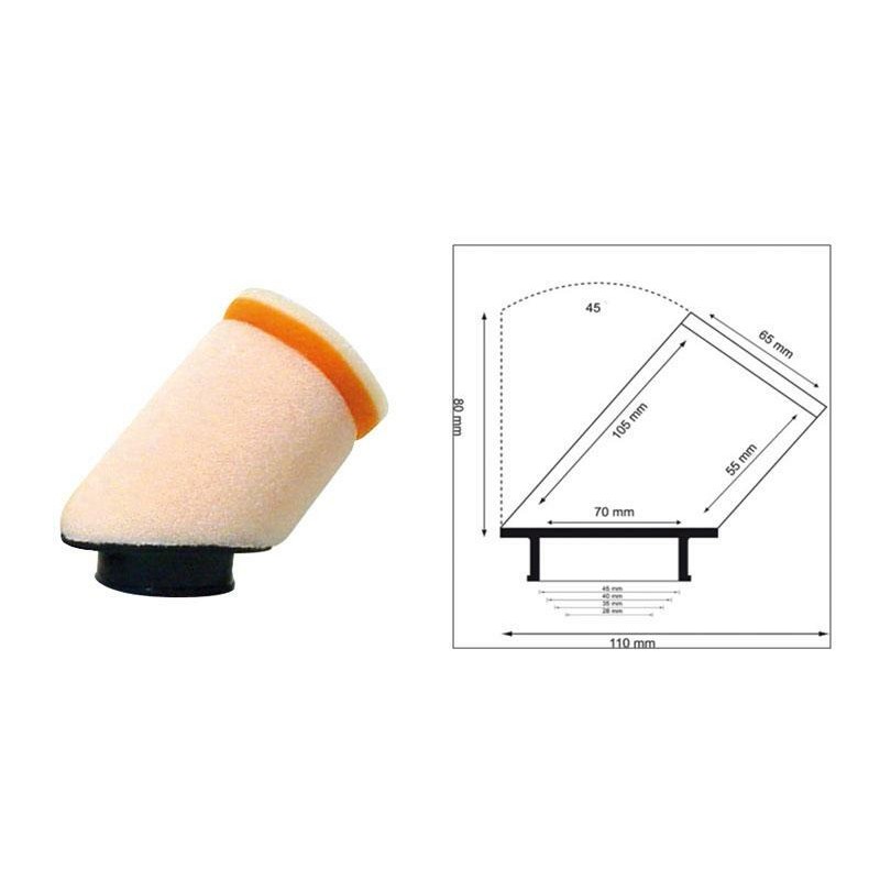Filtro de aire TWIN AIR cilíndrico 45° manguito Ø28mm - 158977 - motoscamaralweb.com Filtro de aire TWIN AIR cilíndrico 45° manguito Ø28mm - 158977 - motoscamaralweb.com