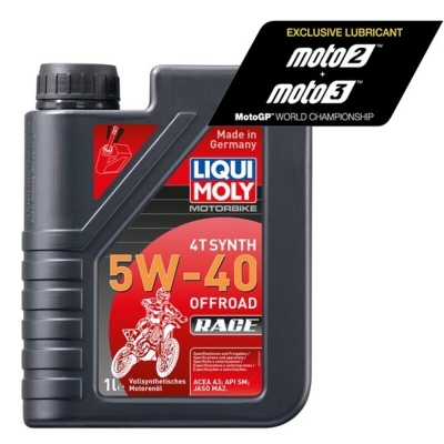 Botella de 1L aceite Liqui Moly 100% sintético 4T Synth 5W-40 Off road Race 3018 - motoscamaralweb.com