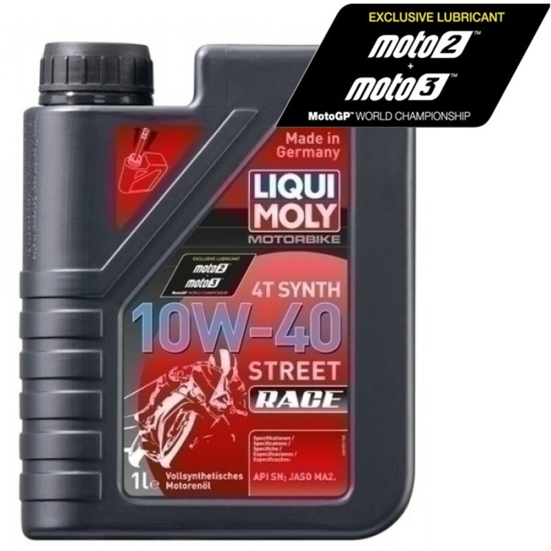 Botella 1L aceite Liqui Moly 100% sintético 4T 10W-40 Street Race - motoscamaralweb.com Botella 1L aceite Liqui Moly 100% sintético 4T 10W-40 Street Race - motoscamaralweb.com