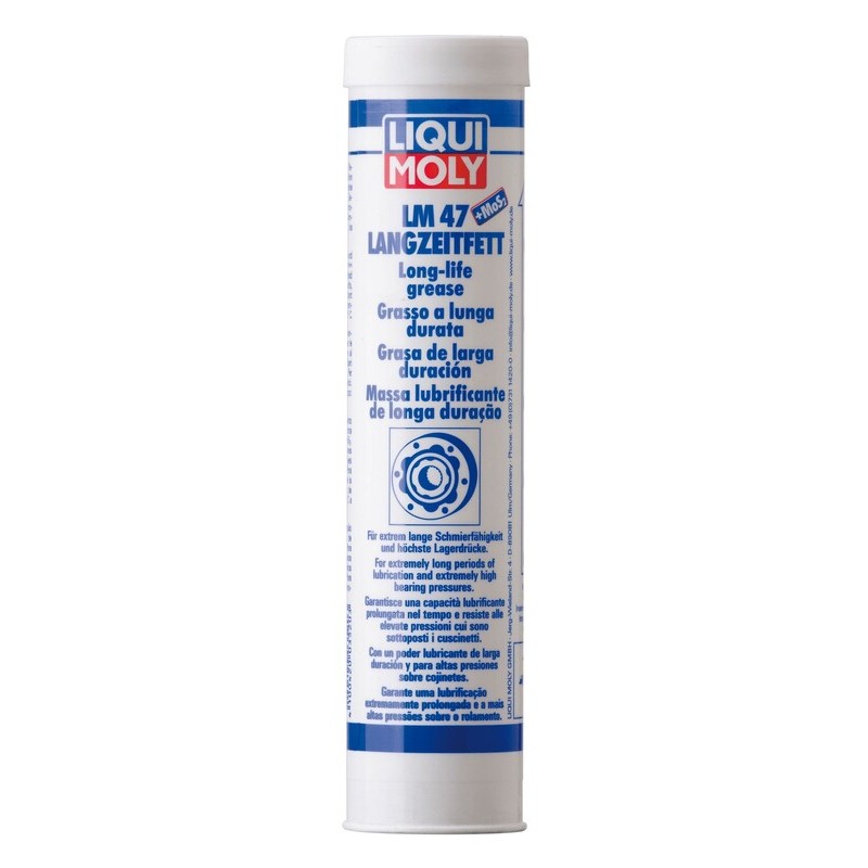 Cartucho 400g de grasa de larga duración Liqui Moly LM 47 +MOS2 - motoscamaralweb.com Cartucho 400g de grasa de larga duración Liqui Moly LM 47 +MOS2 - motoscamaralweb.com