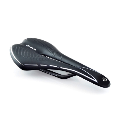 Sillín bicicleta Racing VELO Miles I0 VL1220 prostático. Railes carbono. Masculino. Negro/Blanco - motoscamaralweb.com