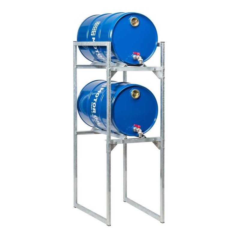 Estantería de hierro cincado TECNIUM para 2 bidones de aceite 60L - motoscamaralweb.com Estantería de hierro cincado TECNIUM para 2 bidones de aceite 60L - motoscamaralweb.com