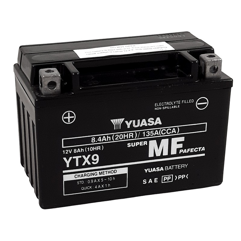 Batería YUASA W/C activada de fábrica sin mantenimiento - YTX9 (FA) - motoscamaralweb.com Batería YUASA W/C activada de fábrica sin mantenimiento - YTX9 (FA) - motoscamaralweb.com