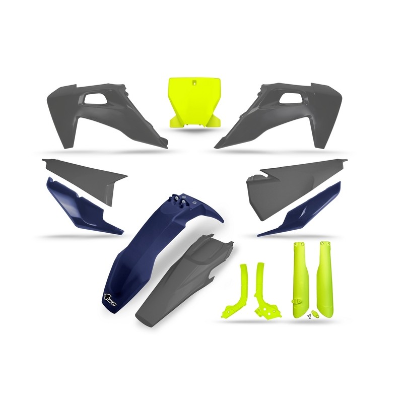 Kit de plástica UFO amarillo flúor. azul y gris. Husqvarna TC . todos los modelos. 2019-2021 - motoscamaralweb.com Kit de plástica UFO amarillo flúor. azul y gris. Husqvarna TC . todos los modelos. 2019-2021 - motoscamaralweb.com