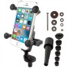 Pack completo RAM MOUNTS X-Grip® soporte brazo corto para tija de horquilla - Smartphones S/M - motoscamaralweb.com