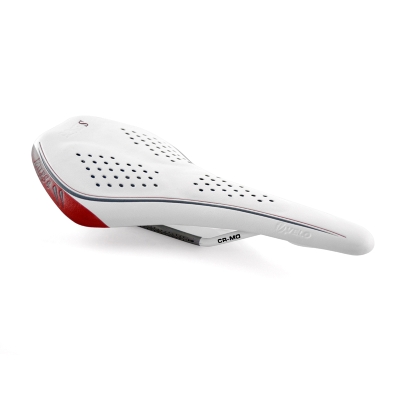 Sillín bicicleta Racing VELO VL4142 blanco raíles cromoli. Femenino. Perforado. Color blanco - motoscamaralweb.com