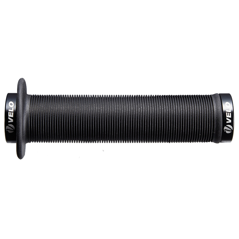 Par puños bici VELO 145mm sintéticos con tope grande color negro. sujeción lock-on doble tornillo - motoscamaralweb.com Par puños bici VELO 145mm sintéticos con tope grande color negro. sujeción lock-on doble tornillo - motoscamaralweb.com
