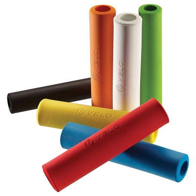 Par puños bici VELO 130mm 100% silicona ultraligera naranjas - motoscamaralweb.com
