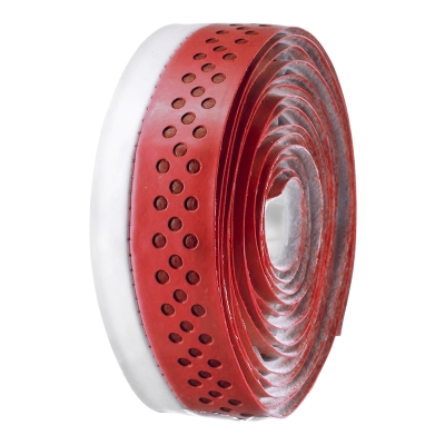 Cinta para manillar de carretera VELO Cuero sintético (PU) perforada roja/blanca - motoscamaralweb.com
