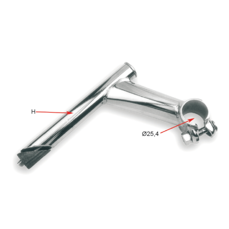 Potencia para bicicleta 45° V BIKE - 100 mm cromo - motoscamaralweb.com