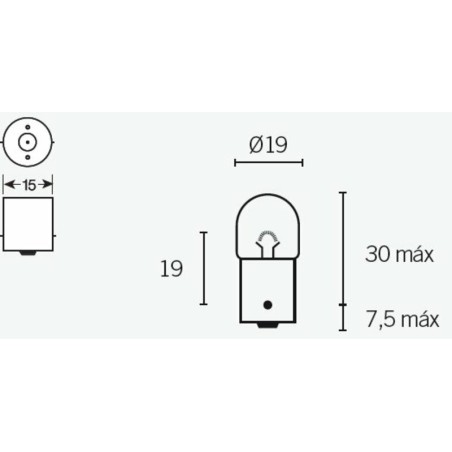 Lámpara TECNIUM R5 12V 5W - 10 uds - motoscamaralweb.com