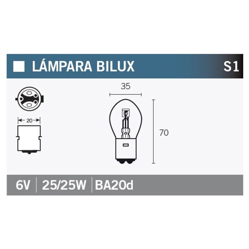 Lámpara V PARTS 6V 25 / 25W - 10 uds - motoscamaralweb.com Lámpara V PARTS 6V 25 / 25W - 10 uds - motoscamaralweb.com