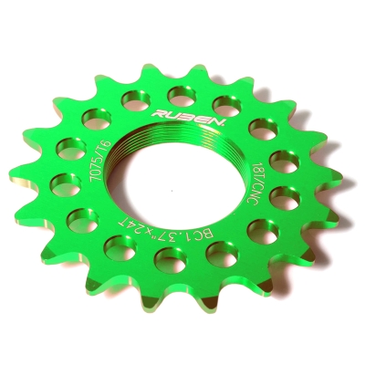 Piñón fijo fixie 14 dientes color verde - motoscamaralweb.com