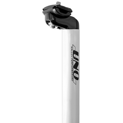 Tija de sillín UNO TS 555 - 400mm Ø25.4 Blanca - motoscamaralweb.com