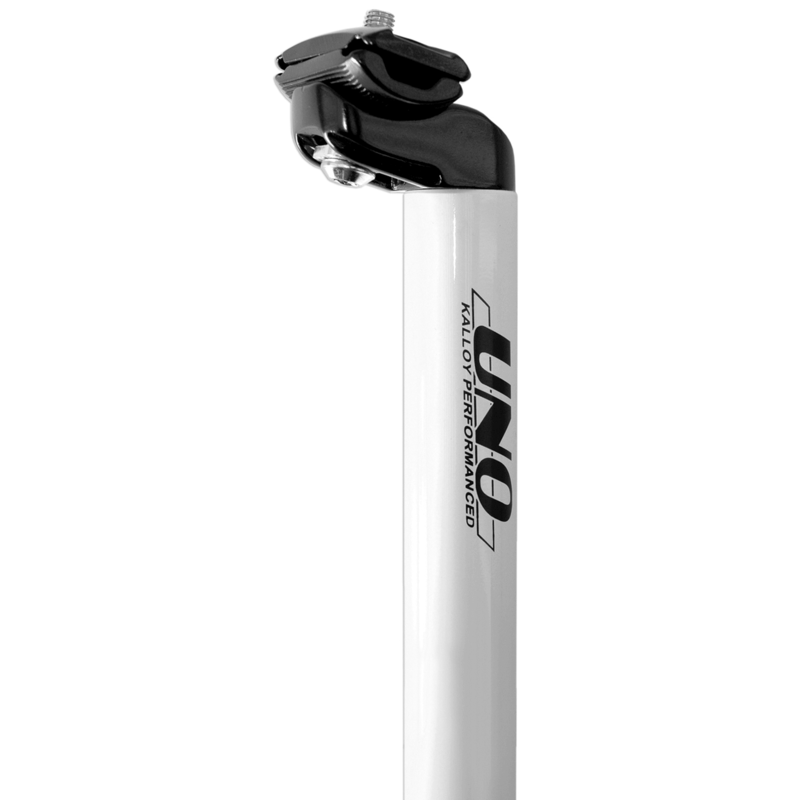 Tija de sillín UNO TS 555 - 400mm Ø27.2 Blanca - motoscamaralweb.com