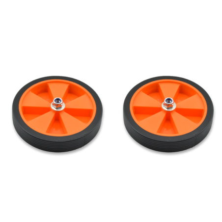 Par de ruedas completas para estabiciclo llanta naranja - motoscamaralweb.com