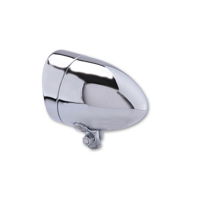 Faro auxiliar largo cromado con visera SHIN YO Bullet - motoscamaralweb.com Faro auxiliar largo cromado con visera SHIN YO Bullet - motoscamaralweb.com