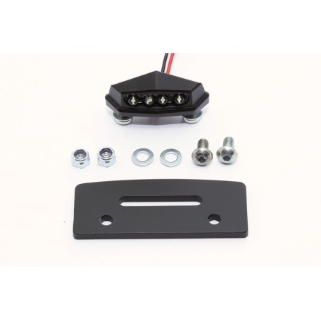 Placa de montaje HIGHSIDER + luz de matrícula LED - motoscamaralweb.com