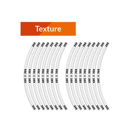 Adhesivos protectores de llanta ALGIS ARROWS texture blanco - motoscamaralweb.com