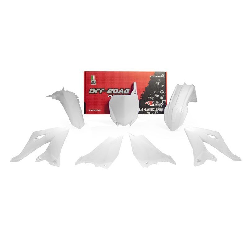 Kit de plástica RACETECH (5 piezas) - Blanco - motoscamaralweb.com Kit de plástica RACETECH (5 piezas) - Blanco - motoscamaralweb.com