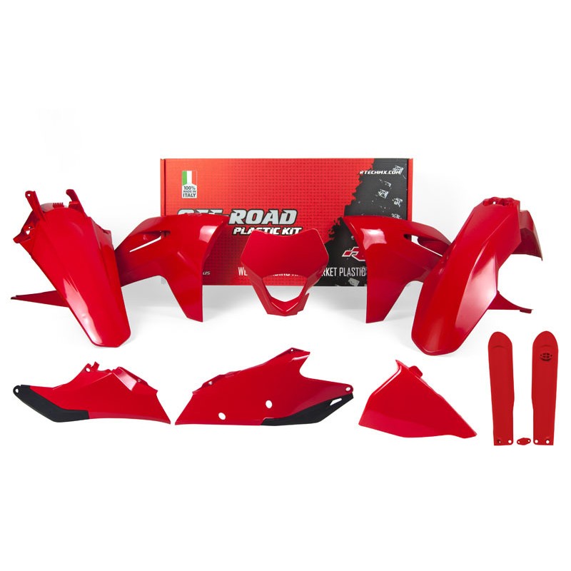 Kit de plástica RACETECH (7 piezas) - Rojo / Negro - motoscamaralweb.com Kit de plástica RACETECH (7 piezas) - Rojo / Negro - motoscamaralweb.com