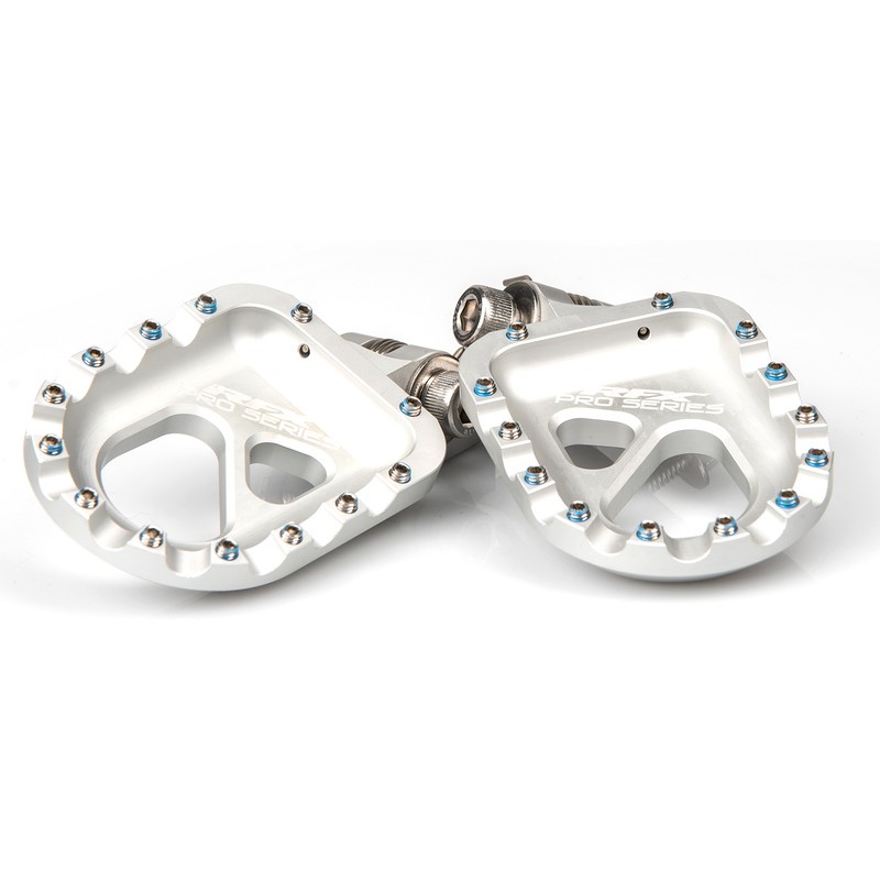 Estriberas de aluminio CNC para trial RFX Pro (plata) Universal - Gas Estriberas de aluminio CNC para trial RFX Pro (plata) Universal - Gas