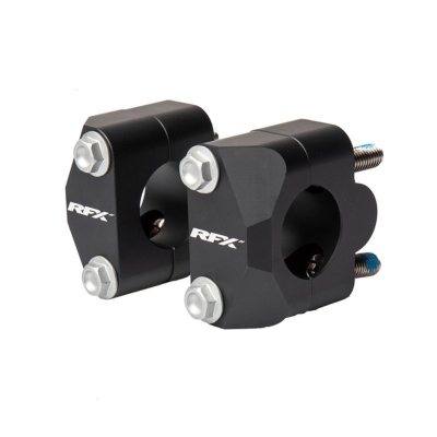 Torretas de manillar RFX Race 22.2 mm&amp;gt;28.6 mm (negro) Conversión universal a barras de mayor tamaño - motoscamaralweb.com