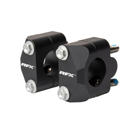 Torretas de manillar RFX Race 22.2 mm&amp;gt;28.6 mm (negro) Conversión universal a barras de mayor tamaño - motoscamaralweb.com